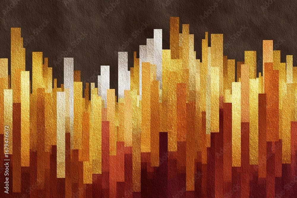 Poster colorful abstract artwork features warm tones and dynamic shapes in a creative display of artistic e