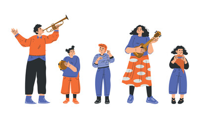 A Joyful Band of Talented Musicians Coming Together to Play Beautifully in Colorful Outfits
