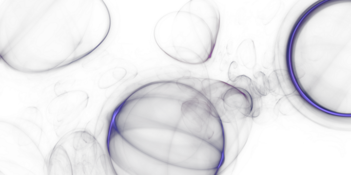 Organische violett leuchtende Zellstruktur, blasenförmige Viren & Bakterien in mikroskopischen Detailaufnahmen für Forschung & Wissenschaft, Biologie, Gesundheit, Infektion, Immunsystem, Medizin