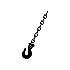 Chain Hook Svg, Industrial Hook Svg, Heavy Duty Chain Svg, Tow Hook Svg, Construction Tool Svg, Black Silhouette Svg, Svg Files for Cricut