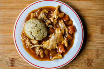Classic Delicious Chicken Casserole With a Suet Dumpling And Gravy