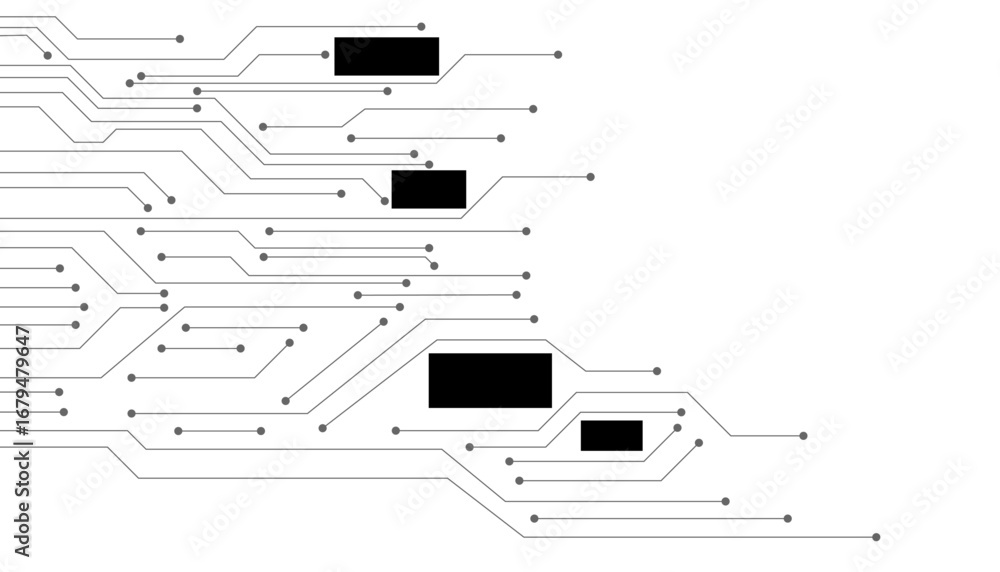 Poster abstract futuristic circuit board illustration, circuit board with various technology elements. circ
