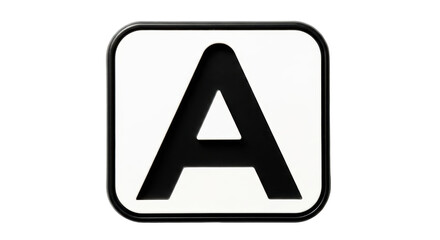 Isolated Letter A in Rounded Square