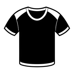 Black Silhouette Mesh Panel T-Shirt Vector Illustration on White Background