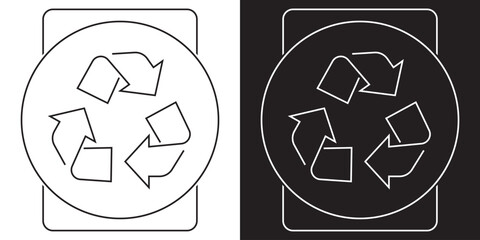 Obraz premium Digital voltage meter line and inverse icon. Minimalist illustration of a digital voltage meter device, showing both light and dark theme line art for technical or educational use.