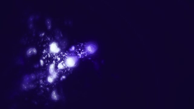 Organische violett leuchtende Zellstruktur, blasenf&ouml;rmige Viren & Bakterien in mikroskopischen Detailaufnahmen f&uuml;r Forschung & Wissenschaft, Biologie, Gesundheit, Infektion, Immunsystem, Medizin