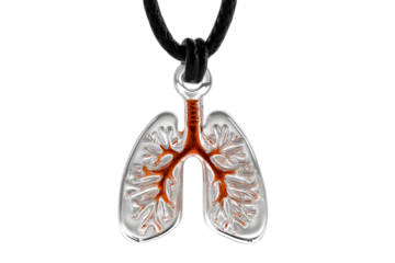  unique and artistic lung pendant  isolated on white background