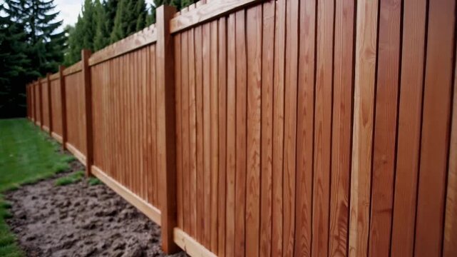 Recently erected perimeter barrier situated in the rear domestic garden area