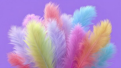 Obraz premium Close-up of vibrant pastel feathers