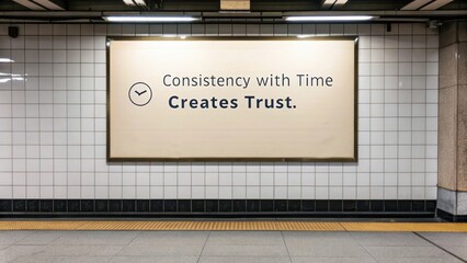 Inspirational Quote on Wall in Modern Subway Station Environment