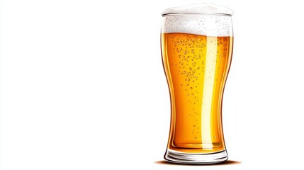 Cartoon image of beer in glass. An artistic freehand. Comical drawing of ale in container a creative manual artwork beverage illustration brewage refreshment draft liquor tipple