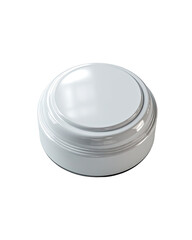 A round, white, smooth lid or cap.  Features concentric rings.  Perfect circle