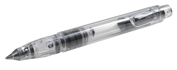 Clear pen with visible ink