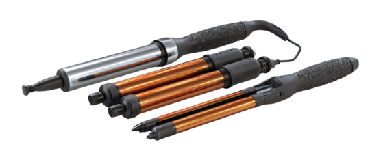 Copper and chrome styling tools, various sizes