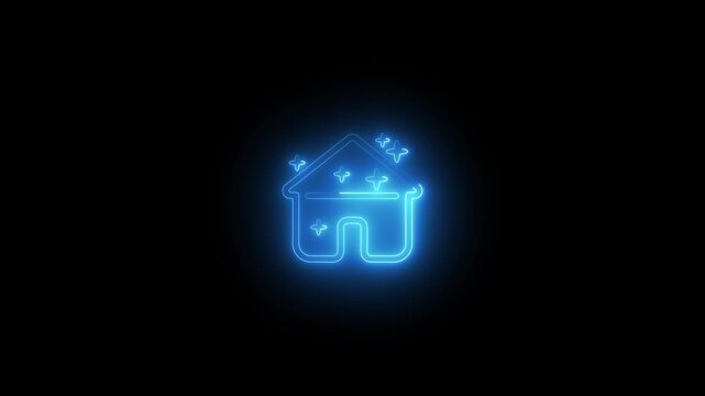 Clean house icon animation video. cleaning icon