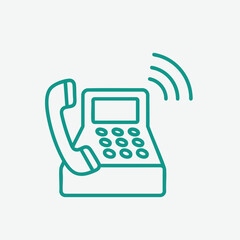Vintage telephone ringing on a plain background, symbolizing communication and nostalgia in a modern setting