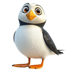 Obraz premium Cute Cartoon Puffin Bird Character