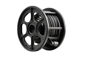 Obraz premium Dark gray reel holding coiled cable