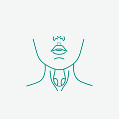 Fototapeta premium Minimalist line drawing of a human neck and throat area highlighting anatomical features in a clean design