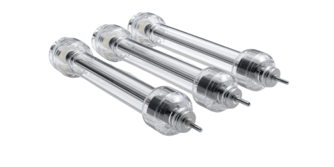 Clear tubes with end caps