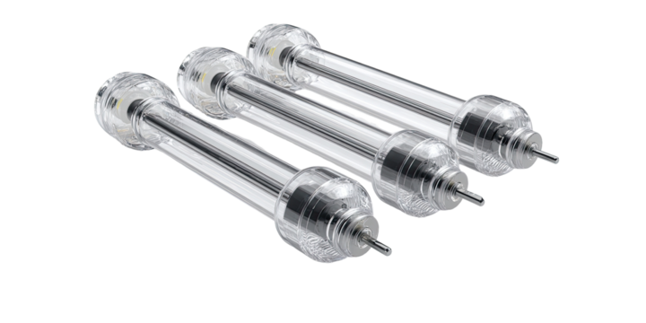 Clear tubes with end caps