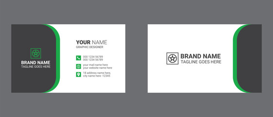 Simple double sided horizontal business card template design. and visiting card design	