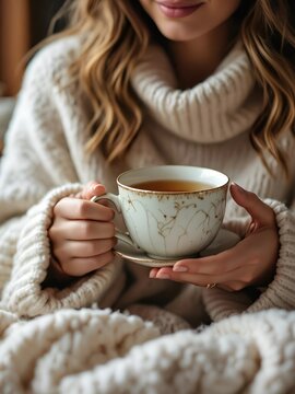 A Lady with Aup of tea 