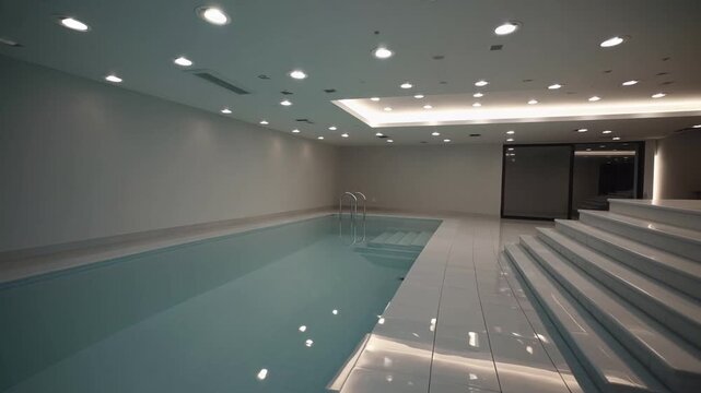 Vacant Swimming Pool with Stair Access