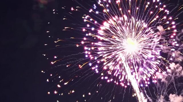 Low Angle View Of Firework Exploding Against Sky Low Angle View Of Firework Exploding Against Sky