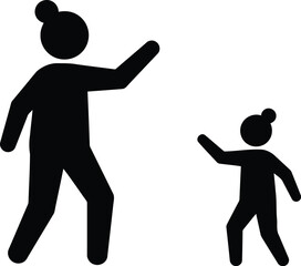 Parent and child dancing silhouette