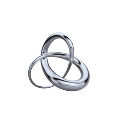 Fototapeta premium Abstract geometric metal sculpture of interlocking rings on symbolizing connection and complexity vector
