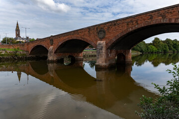 Fototapeta premium St Michael's Bridge spanning the River Nith in Dumfries, Dumfries and Galloway, Scotland