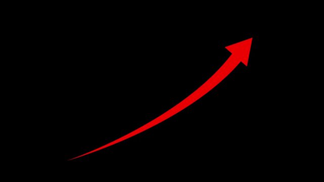 Business growth arrow and graph chart animation. Up arrow animation on black background...4k