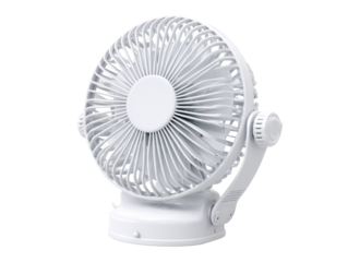 White circular fan, adjustable angle, simple design