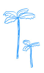 Simple hand drawn palm trees vector illustration