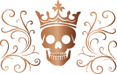 Bronze Skull with Crown