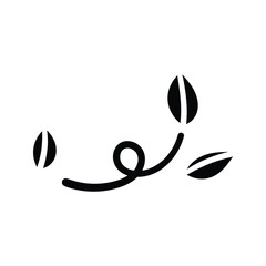 Hand drawn leaf element icon solid style vector illustration design