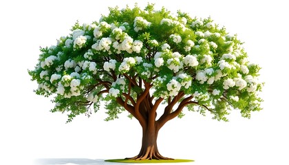 Beautiful flowering tree with white blossoms nature botanical garden spring bloom