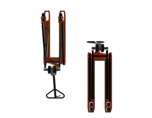 Dynamic Industrial Material Handling Tools: 3D Rendered Orange Hand Pallet Jack and High-Lift Scissor Jack, Crucial Equipment for Modern Warehouse and Freight Logistics and Supply Chain Efficiency.