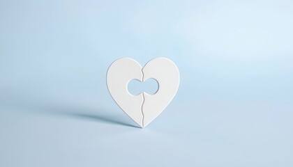 Heart puzzle pieces love connection romance relationship valentines day concept art