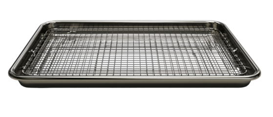 Stainless steel baking sheet with wire rack insert