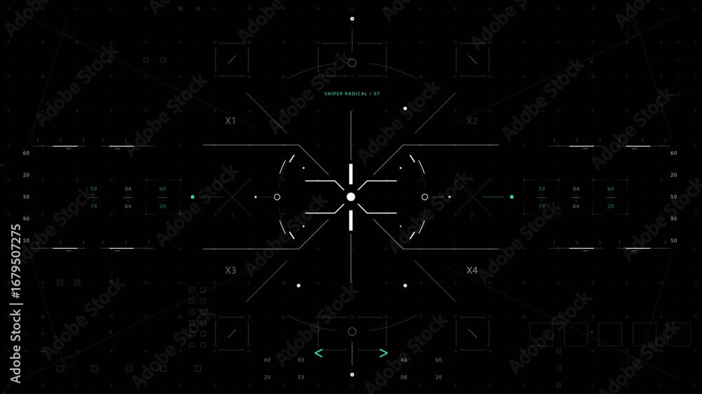 Poster futuristic hud interface: digital data display on black background