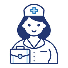 Nurse (Woman)  Vector icon on white background