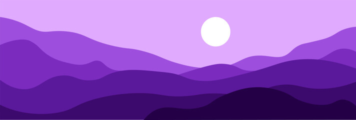 Abstract landscape poster. Nature wall decor contemporary art print, mid century mountain background. Vector illustration