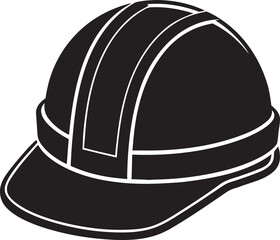 Black and White Hard Hat Icon safety construction