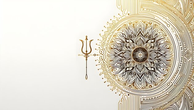 Golden triden background with space area 