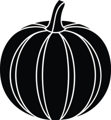 Orange Halloween pumpkin vector illustration isolated on a white background, perfect for a fall harvest design