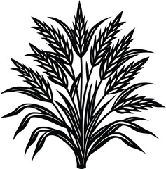 Green floral plant seamless vector illustration with a silhouette of leaves