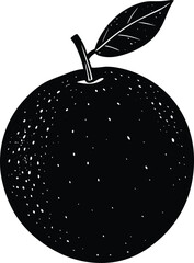 Vector illustration of a delicious, ripe red apple with a green leaf on a white background