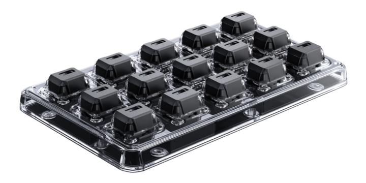 Transparent keyboard keycaps array